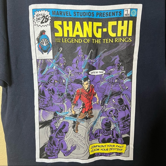 Marvel Navy Blue Shang-Chi Comic Book Style Graphic Tee Size Medium - Picture 3 of 5